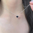 Collar Plata Corazón Ónix