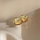 Aros Corazón Dorado Texturizado