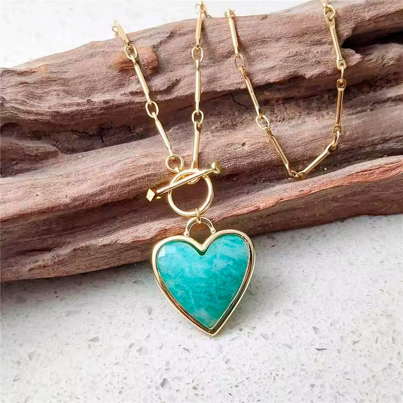 Collar Corazón Amazonita