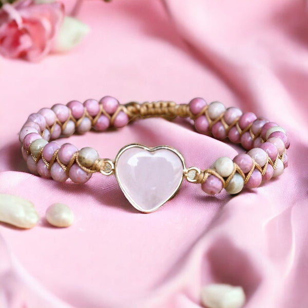 Pulsera del Amor cuarzo rosado - Rincón Zen