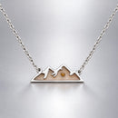 Collar Montañas con Semilla de Mostaza Plateado