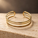 Conjunto de Gargantilla y pulsera dorada multicapa
