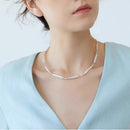 collar plata y perlas horizonte perlado