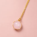 Colgante de Cuarzo Rosa Dorado