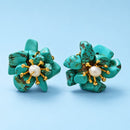 Aros Flor de Turquesa con Perla
