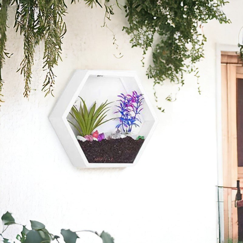 Florero pared hexagonal - Blanco - Rincón Zen