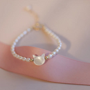 Pulsera Dorada Perla de Gatito