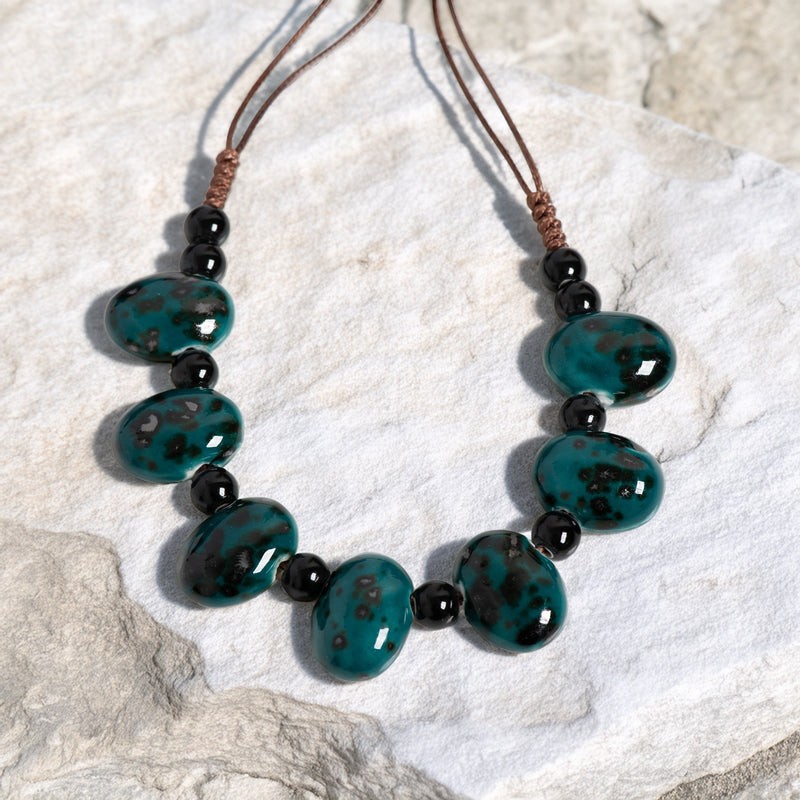 Collar cerámica - Verde Petróleo