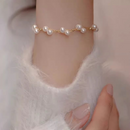 Pulsera Dorada Perlada doble