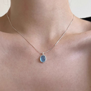 Collar Plata Aguamarina