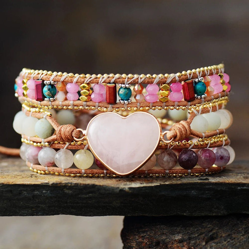 Pulsera Romántica de Cuarzo Rosado - Rincón Zen