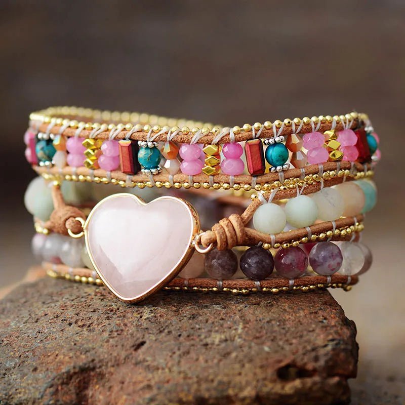 Pulsera Romántica de Cuarzo Rosado - Rincón Zen