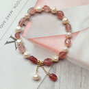 Pulsera cuentas Cristales Rosados y Perlas