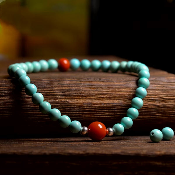 Pulsera Turquesa y Ágata Roja