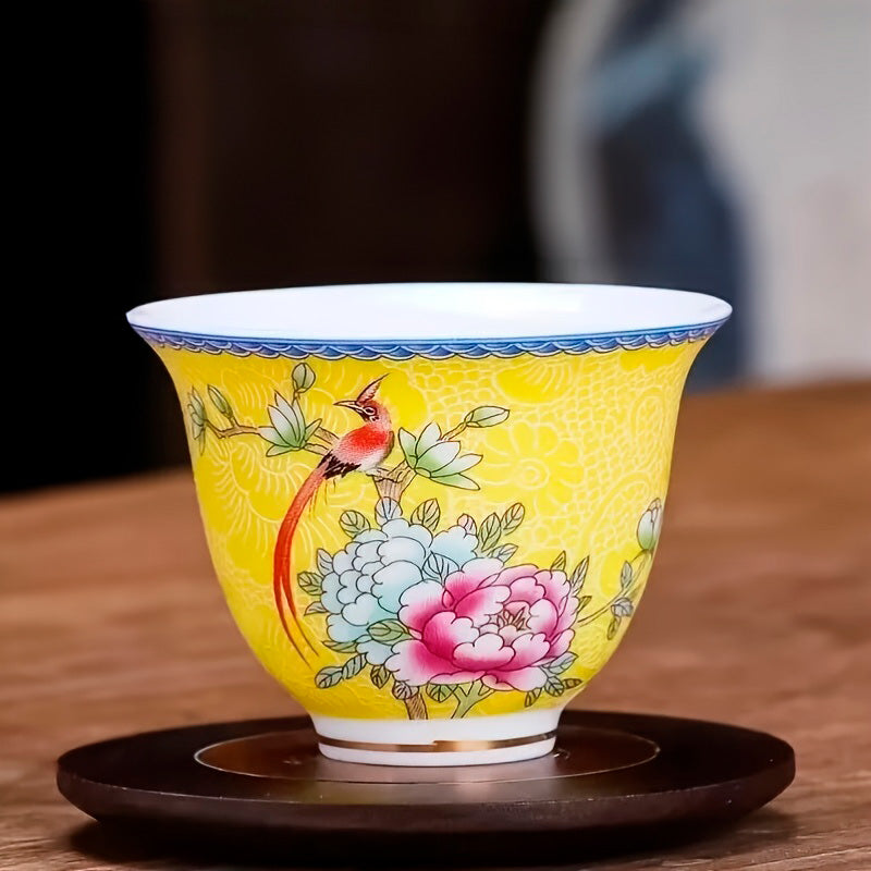 Juego de tazas de té - Flores y pajaros