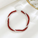 Pulsera Ágata Roja y Plata