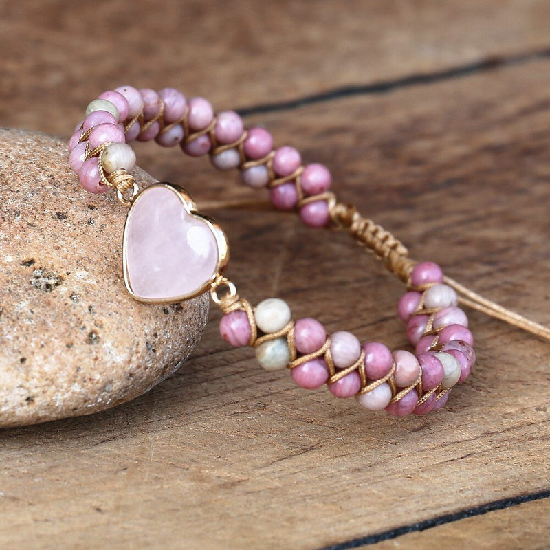 Pulsera del Amor cuarzo rosado - Rincón Zen