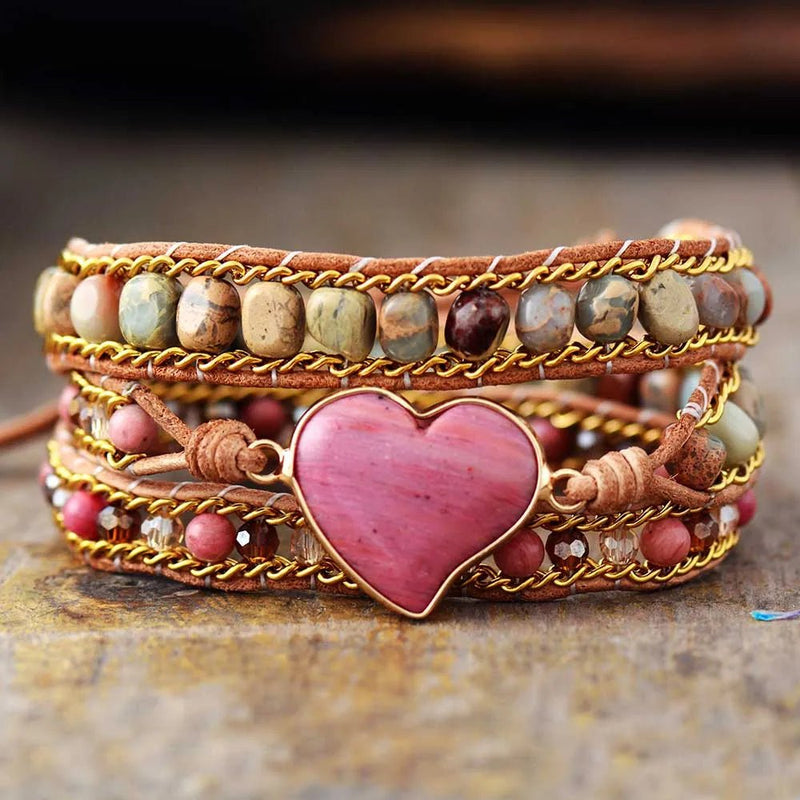 Pulsera corazón de Jaspe - Rincón Zen