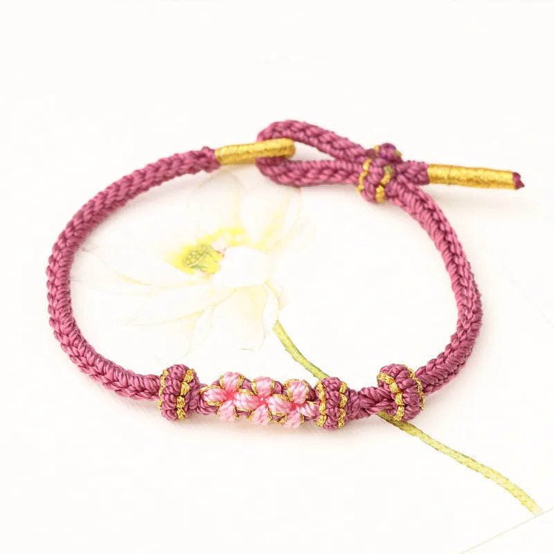 Pulsera de la suerte - Flores morada - Rincón Zen