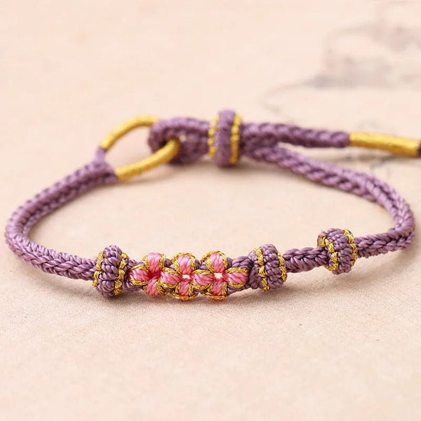 Pulsera de la suerte - Flores morada - Rincón Zen