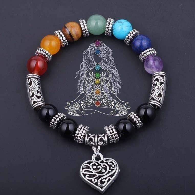 Pulsera de los 7 Chakras con Corazón - Rincón Zen