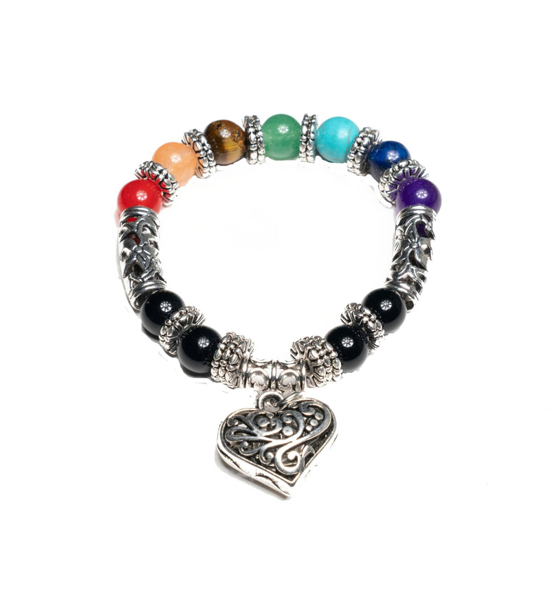 Pulsera de los 7 Chakras con Corazón - Rincón Zen